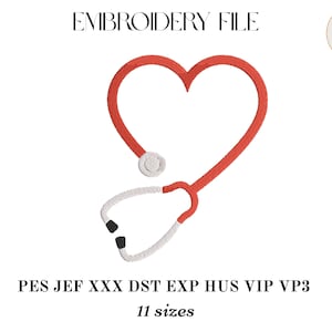 Nurse heart stethoscope monogram embroidery design,RN gift idea, doctor embroidery applique, medical machine embroidery pes,digital download