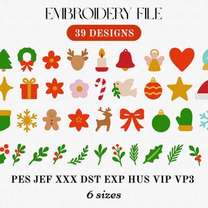 Mini-kerstborduurontwerpbundel, vakantiepictogrammen (digitale download)