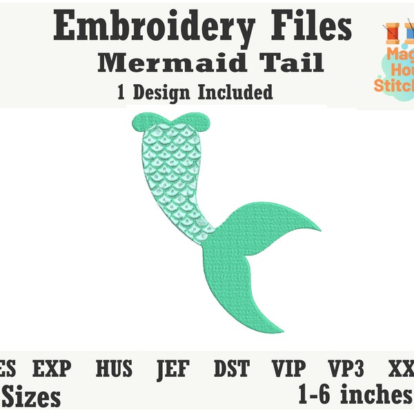 Mermaid Tail Machine Embroidery Design,tail Embroidery Design,Filled Stitch Fish Tail Embroidery,mermaid dst,exp,hus,jef,pes,vip,vp3,xxx