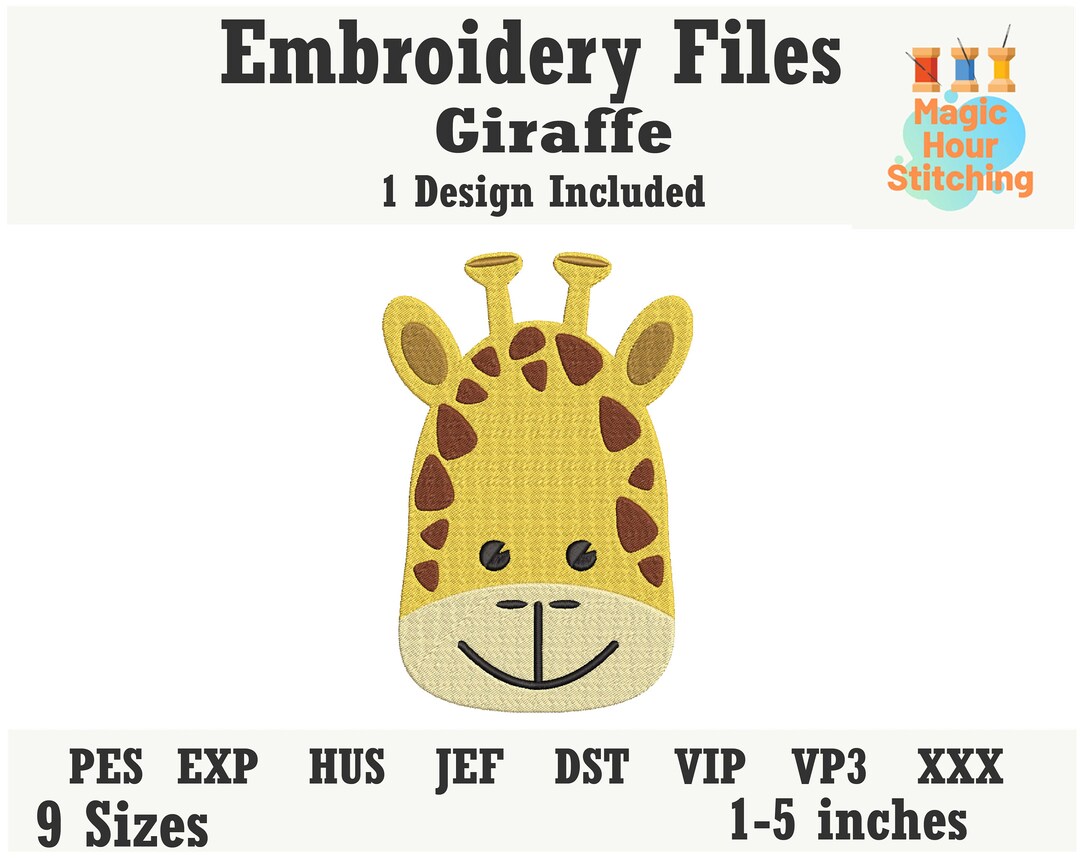 Baby Giraffe Face Machine Embroidery Design,giraffe Embroidery File ...