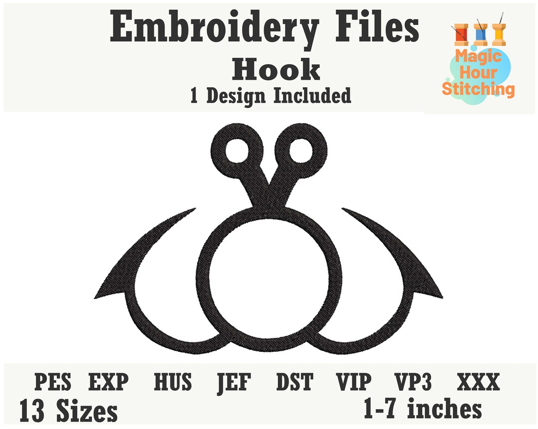 Fishing Hook Circle Machine Embroidery Design,fish Hook Machine