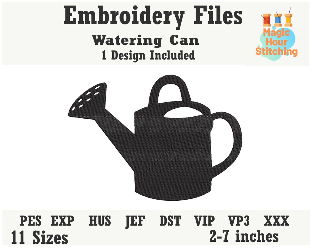 Garden Watering Can Machine Embroidery Design,garden Tools Machine