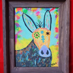 Colorful, Fun, Boho, Mule, 9x12, Original Art
