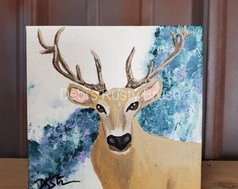 Wildlife Art, Original Art, 6x6 Canvas Art, Original Painting, Mini Painting.