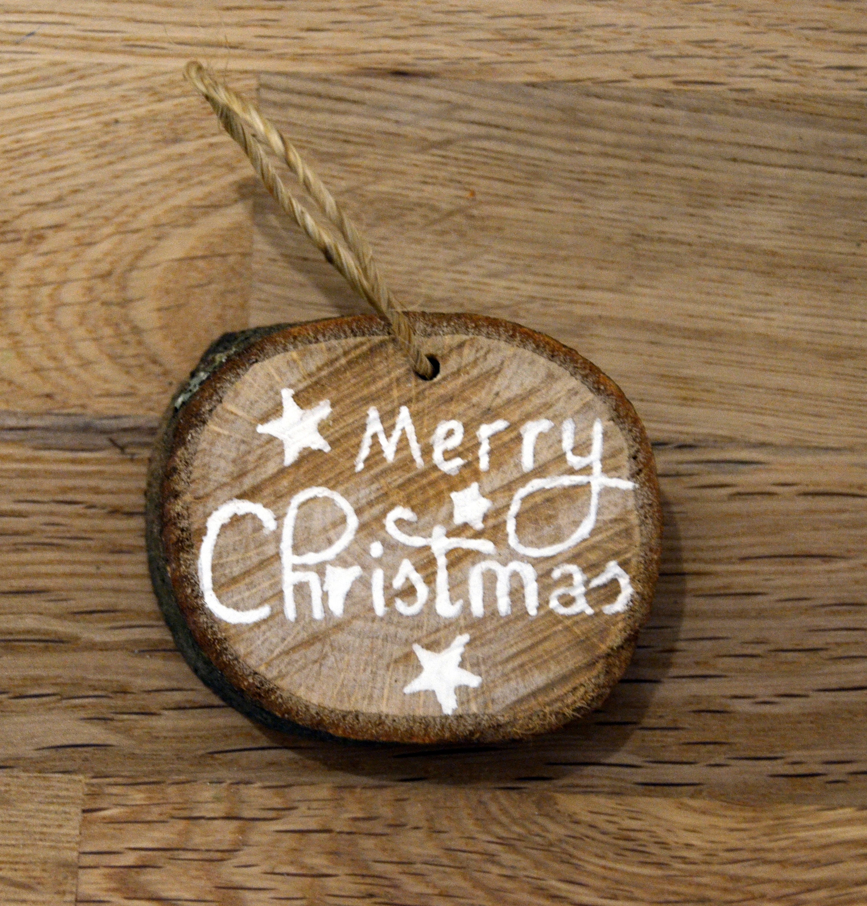 Natural Wood Log Christmas Ornament Etsy UK