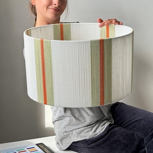 Handcrafted Drum Lampshade for Table lamp, Floor Lamps, cotton yarn handwoven lampshade, Pendant, Standard lamp, Custom Size Lampshade
