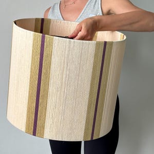 Handmade Striped Drum Lampshade: Custom Size & Color