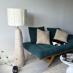 Handmade Linen Wrapped Floor Lamp, Lamp for Bedroom, Living Room Organic components, Boho Chic Floor Lamp, Modern Floor Lamp, Standing Lamp