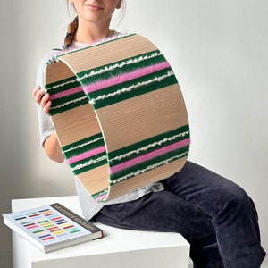 Handmade Drum Lampshade, Colorful Yarn Wrapped Lampshade, Customizable Lampshade for Floor Lamp, Pendant Lamp, or Table Lamp