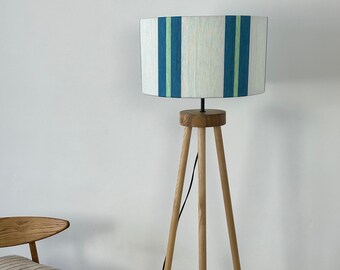 Handmade Tripod Floor lamp, Wooden Floor Lamp, Standing Light, different colors lampshades, interior, design, homedecor