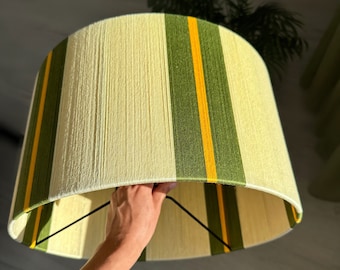 Handcrafted handwoven Lampshade for Floor Lamps and Chandeliers, 100% cotton yarn colour blocked handwoven string lampshade