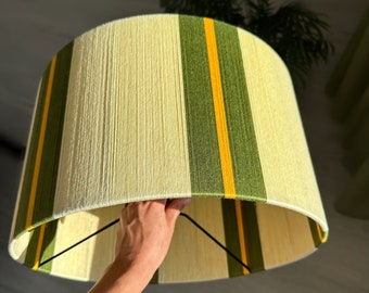 Handcrafted handwoven Lampshade for Floor Lamps and Chandeliers, 100% cotton yarn colour blocked handwoven string lampshade