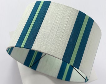 Handwoven Color Block Lampshade: Modern Cotton Yarn Shade