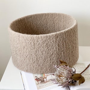 Beige Cylinder Lampshade, Boucle Texture, Handmade for Floor Lamp, Ceiling Lamp, Custom Sizes Available, Drum lampshade