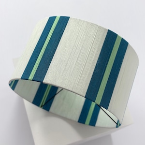 Pantalla de lámpara tejida a mano con bloques de color: moderna pantalla de hilo de algodón imagen 1