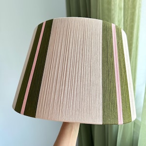 Handmade Striped Drum Lampshade: Custom Size & Fitting Options