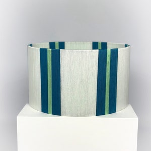 Pantalla de lámpara tejida a mano con bloques de color: moderna pantalla de hilo de algodón imagen 3