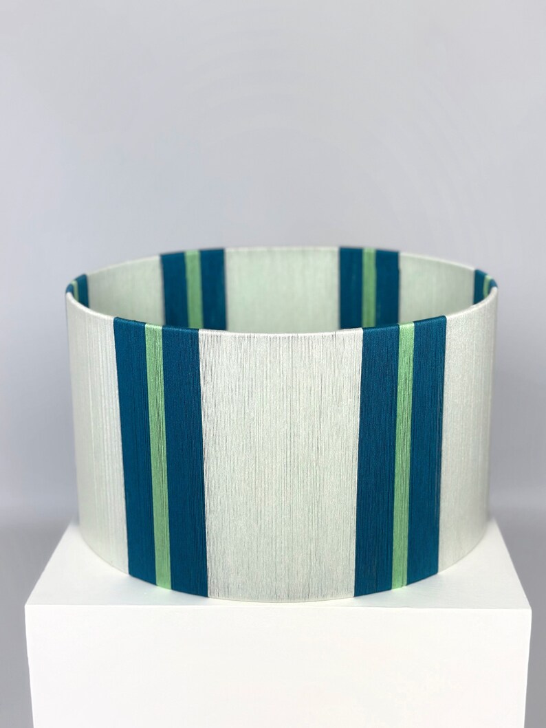 Pantalla de lámpara tejida a mano con bloques de color: moderna pantalla de hilo de algodón imagen 6