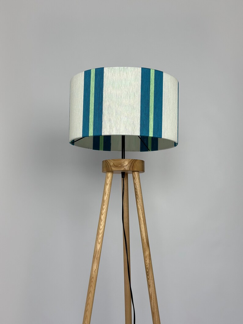 Pantalla de lámpara tejida a mano con bloques de color: moderna pantalla de hilo de algodón imagen 7