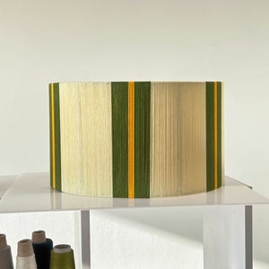 Pantalla de lámpara tejida a mano con bloques de color: moderna pantalla de hilo de algodón 1