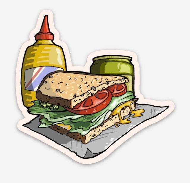 Sandwich Sticker Etsy