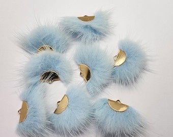 フェイクミンクファータッセル 4個入り 長さ20～30mm - ホワイト