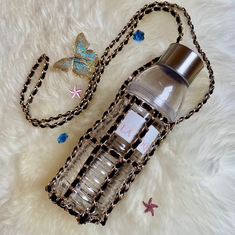 Crochet Chain Water Bottle Holder with Cross Body Sling For Etsy