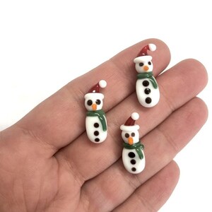 Hand Made Murano Glass Xmas Snowman Charm