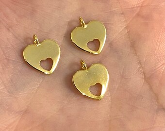 1pc //1 6055 24K Gold Plated Sterling Silver 17.8x5mm California State Charm with Heart Cut Out