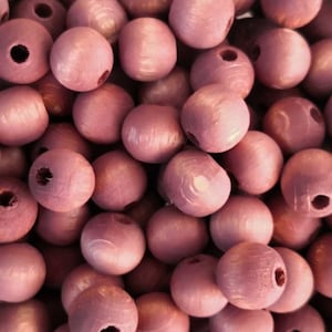 10mm Matte Wooden  Beads, Large Hole Wooden Spacers- Dark Brown, 50 Gr pack