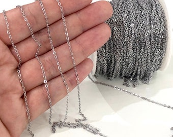 5 Meter Bulk Silver Plated  Cable Chain, Silver Plated Soldered Chain