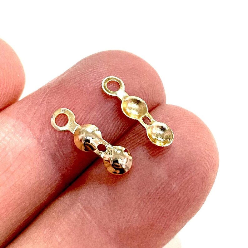 24k Gold Plated Bead Tip Clamshells Fold Over Crimp Bead Etsy