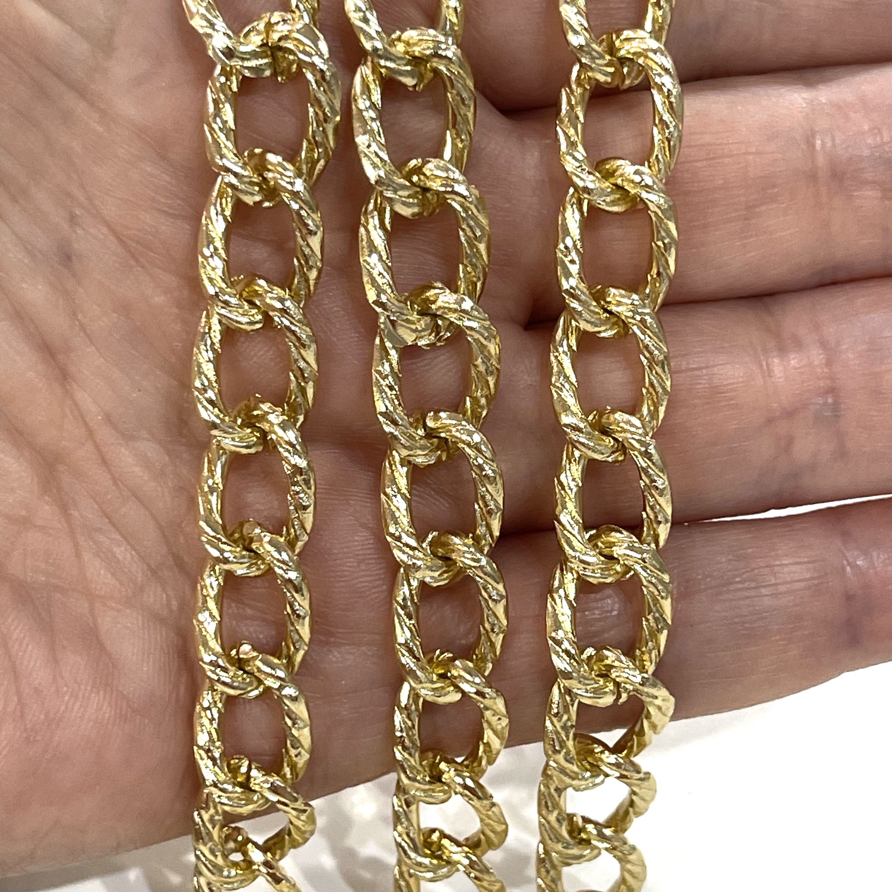 Light Weight Gold Chainopen Link Gold Necklace Chain3.3 Etsy
