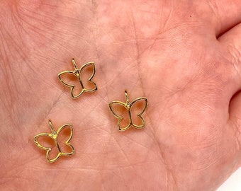 Breloque Papillon Pendentif Plaqué Or 24k - Neuf Avec étiquettes, Garantie à Vie