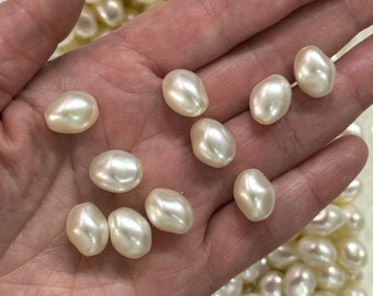 アイボリーカラー アクリルパール ラウンド 6 mm ビーズ 2 mm 穴付き 