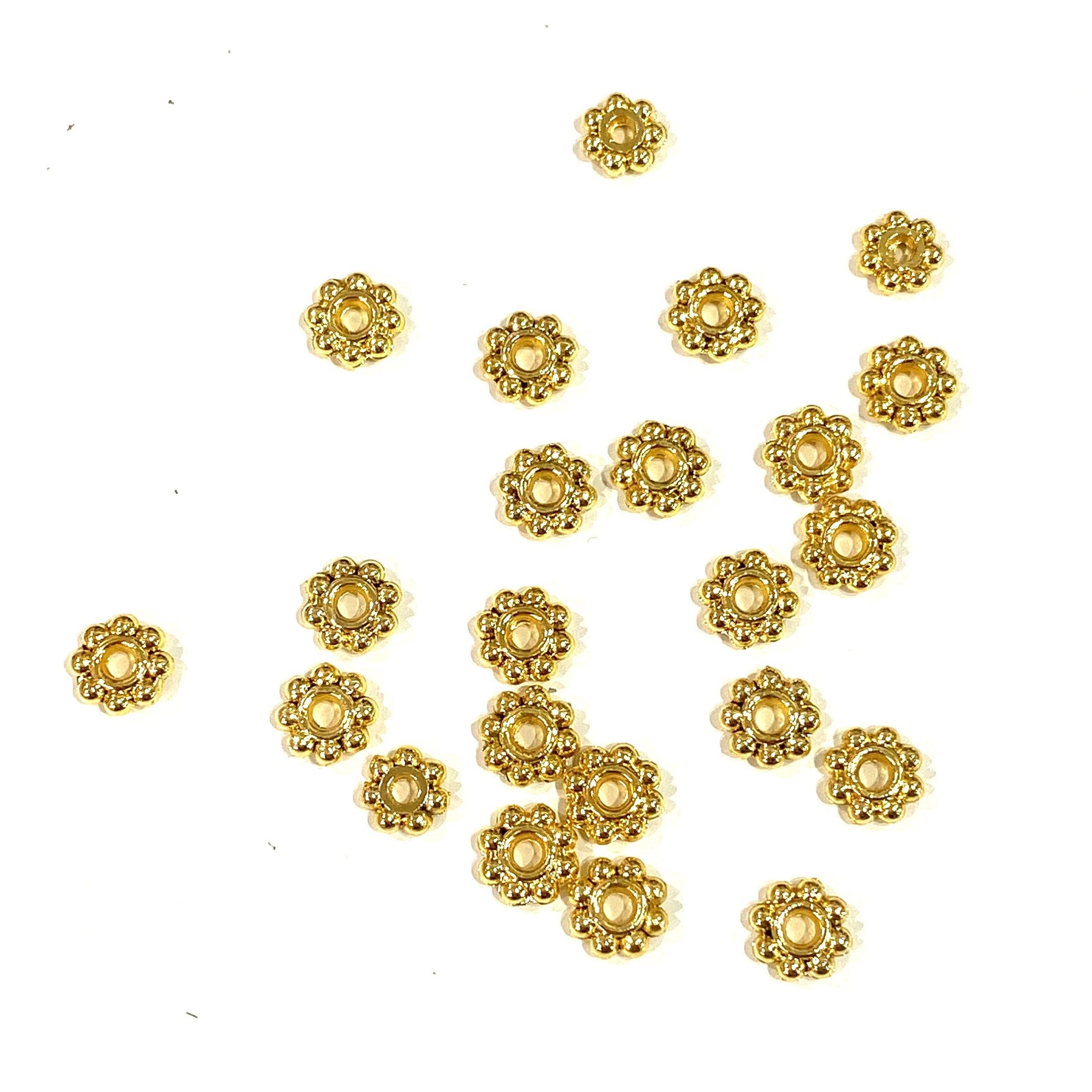 Gold Wheel Spacers 5mm 22K Gold Plated Wheel Spacers 50 Pcs Etsy UK