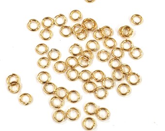 24Kt Gold Plated Jump Rings, 4mm, 24 Kt Gold Plated Open Jump Rings