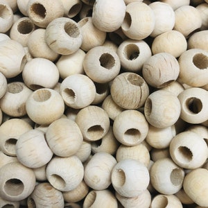 10mm Wooden  Beads, Large Hole Wooden Spacers- Natural Color, 50 Gr pack