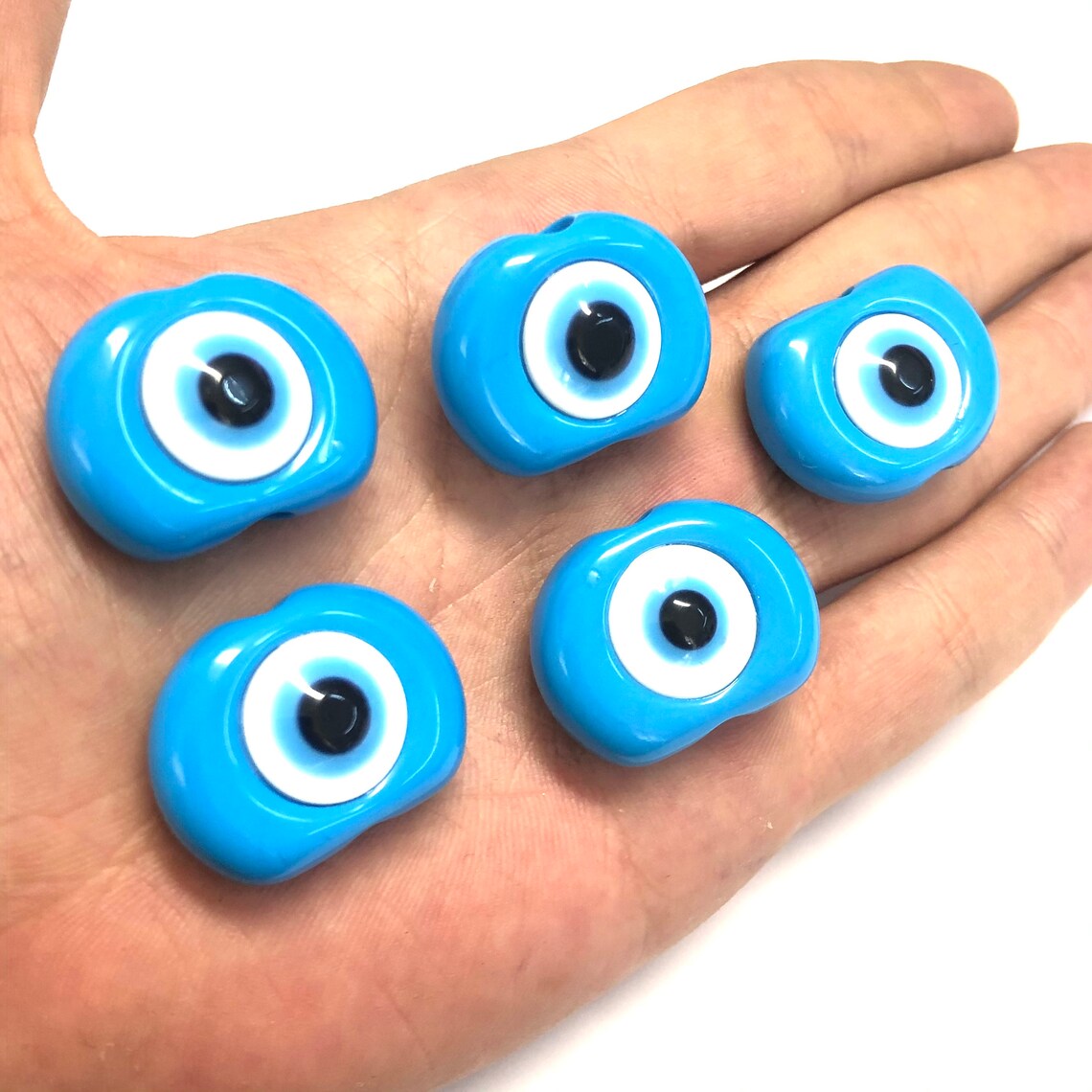 Large Hole Evil Eye Resin Beads 29mm Beads 6mm Hole 5 Beads Etsy