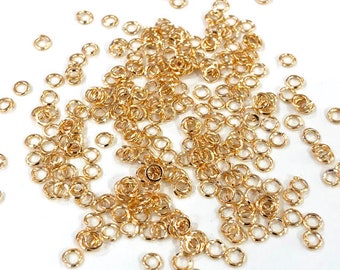 24Kt Gold Plated Jump Rings, 3mm Extra Fine Jump Rings, 24 Kt Gold Plated Open Jump Rings