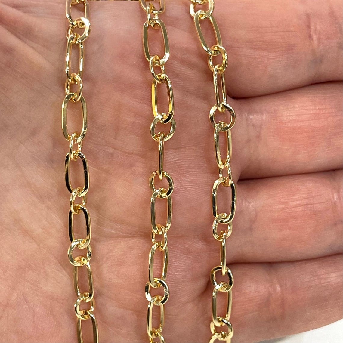 24Kt Shiny Gold Plated Chain 9x5 mm Gold Plated Chain Etsy