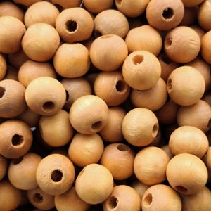 10mm Matte Wooden  Beads, Large Hole Wooden Spacers- Mustard Yellow, 50 Gr pack