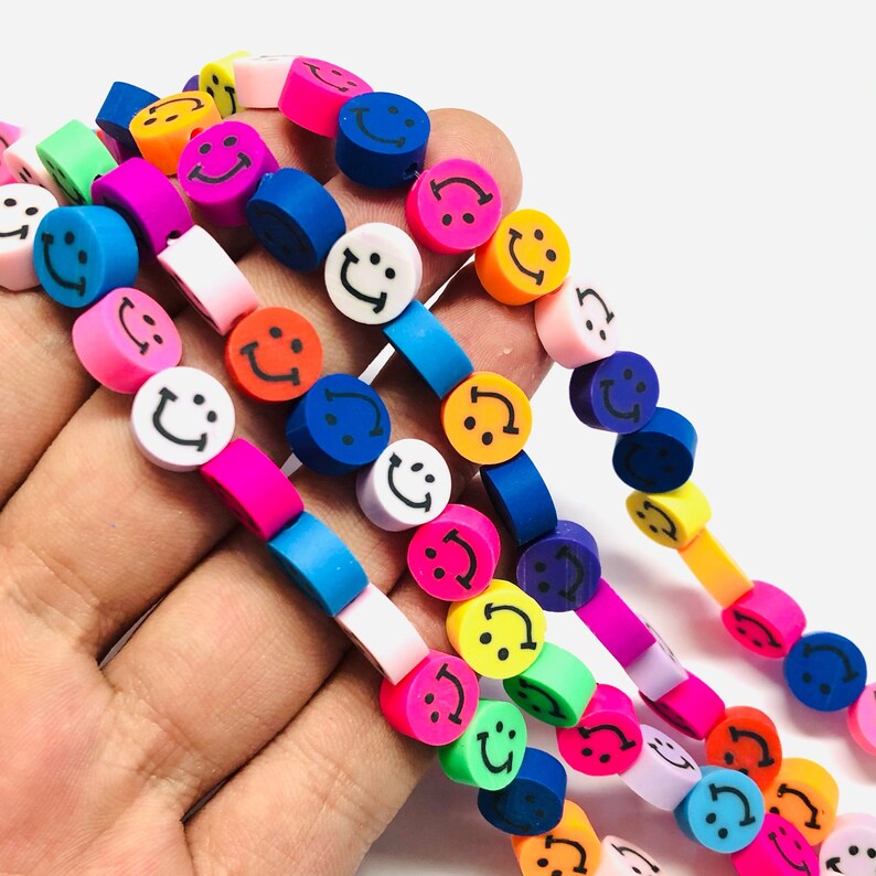 10mm Polymer Clay Smiley Faces10 Beads in a Pack Etsy