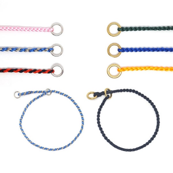 Show Dog Slip Collar 4 Strand, Braided Show Collar, Many Colours