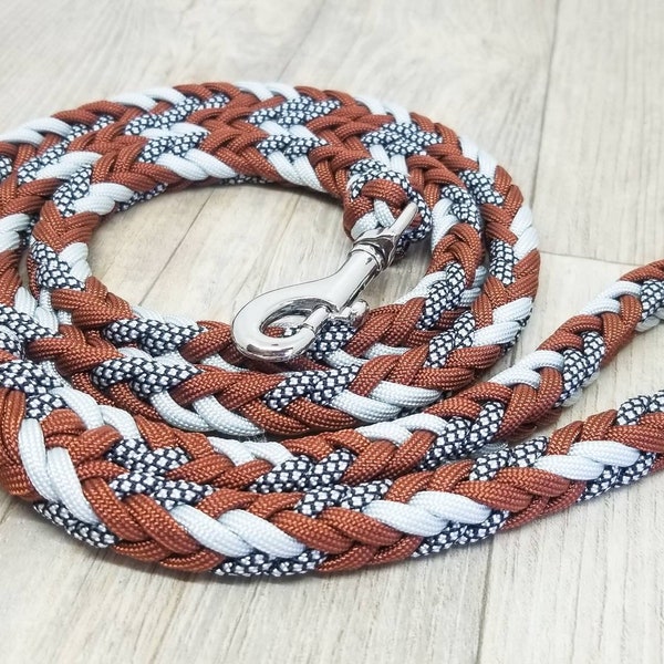 Paracord Dog Leash, "Arcadian Rust" 4ft Dog Leash, Pet Leashes, Rope Leads, Strong Dog Leash, Braided Dog Leads