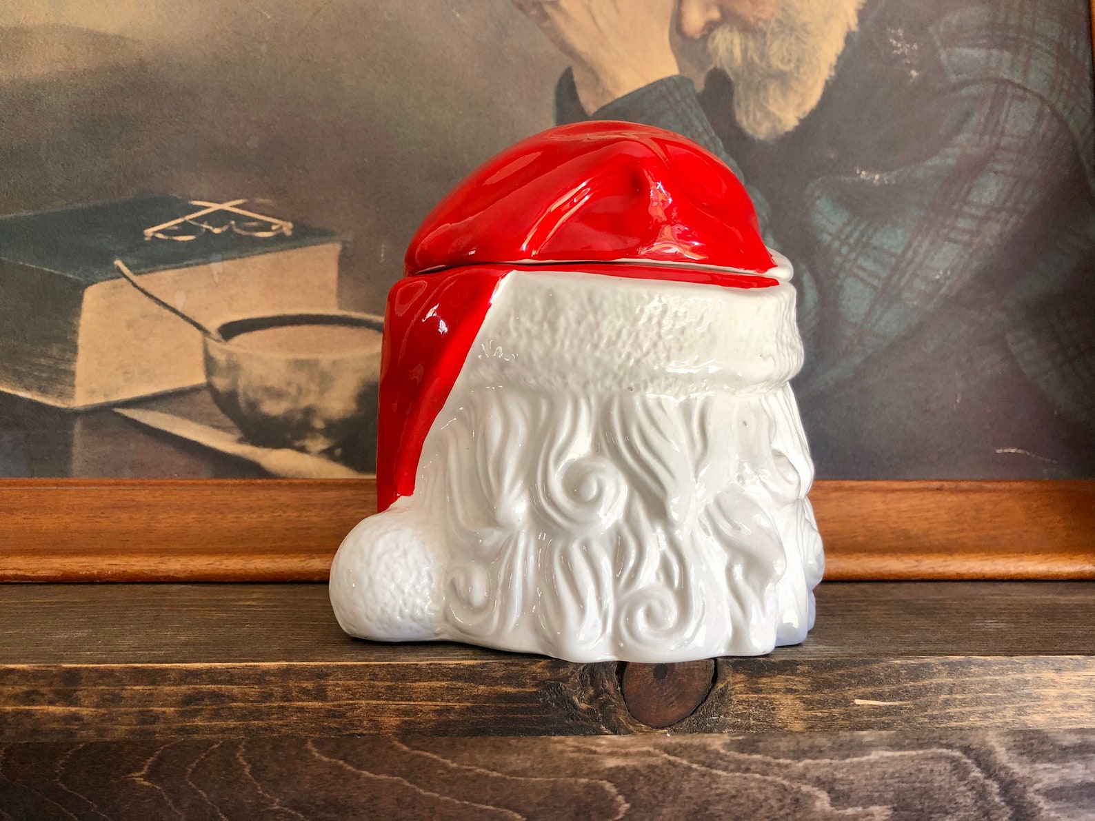 Vintage Santa Head Cookie Jar | Etsy