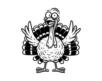 Crazy turkey SVG, Funny turkey SVG, turkey PNG, turkey cut file, turkey clipart, turkey Design for Cricut & Silhouette- Instant Download