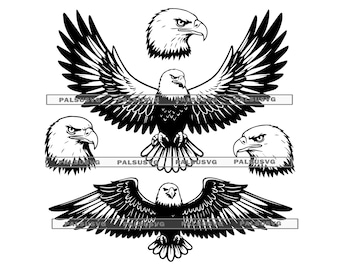 Bald Eagle Vector Art | Soaring Eagle SVG, EPS, PNG (Digital Download)