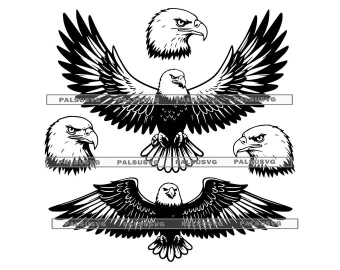 Buy Eagle SVG Clipart | Bald Eagle Silhouette Cut File | Eagle Svg Jpg ...