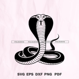 Cobra SVG, Cobra Snake Vector, Serpent svg, Reptile Cut File for Cricut & Silhouette | SVG, EPS, Dxf, Png | Instant Download